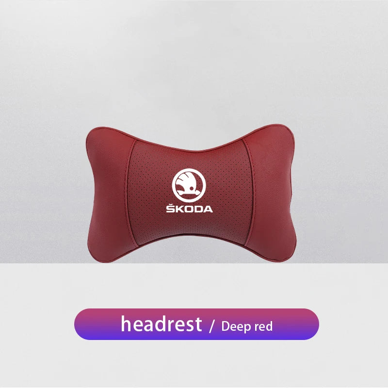 Car Seat Neck Headrest Pillow Rest Head Support Cushion For Skoda Octavia A5 Mk3 Fabia Kamiq Kodiaq Karoq Yeti Rapid Vrs Superb