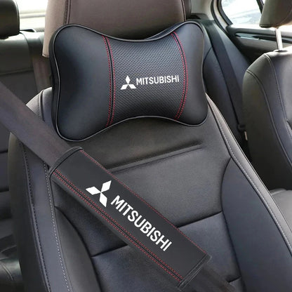 Car Headrest Pillow Neck Rest Seat Belt Protection Shoulder Pads For Mitsubishi Asx Lancer Outlander Pajero Ralliart Accessories