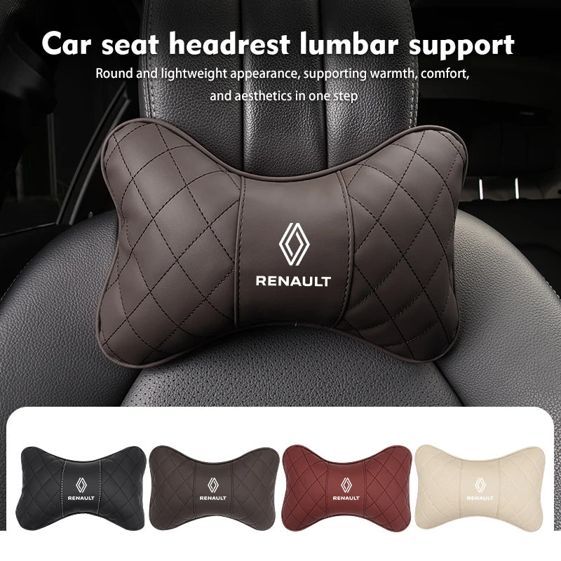 Car Seat Headrest Back Cushion Leather Neck Driving Support For Renaul Clio Captur Sparco Megane Sandero Grand Sill Guard