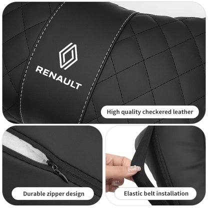 Car Seat Headrest Back Cushion Leather Neck Driving Support For Renaul Clio Captur Sparco Megane Sandero Grand Sill Guard