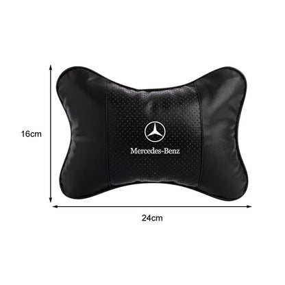 1/2Pcs Car Seat Headrest Auto Logo Neck Pillow Car Accessories For Mercedes benz AMG W204 W203 W212 W211 W124 W210 GLC GLE E CLA