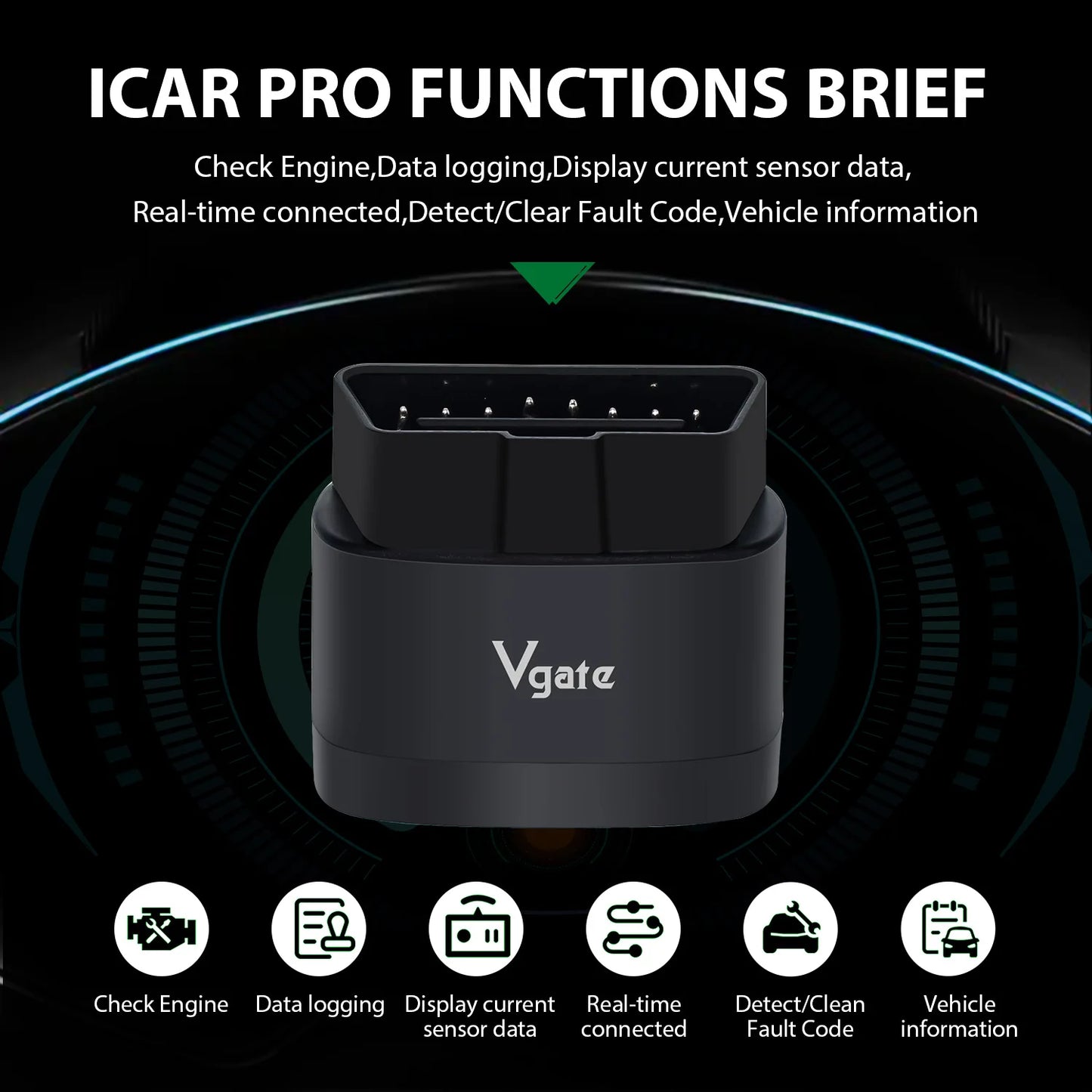 Vgate iCar Pro 2S ELM327 Bluetooth 5.3 for Android/IOS/PC OBD2 Car Diagnostic Tool elm 327 Upgraded OBD 2 V2.3 Auto Scanner