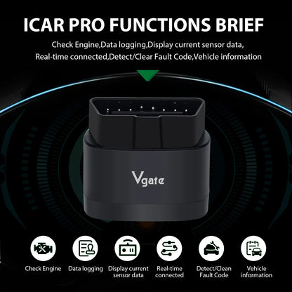 Vgate iCar Pro 2S ELM327 Bluetooth 5.3 for Android/IOS/PC OBD2 Car Diagnostic Tool elm 327 Upgraded OBD 2 V2.3 Auto Scanner