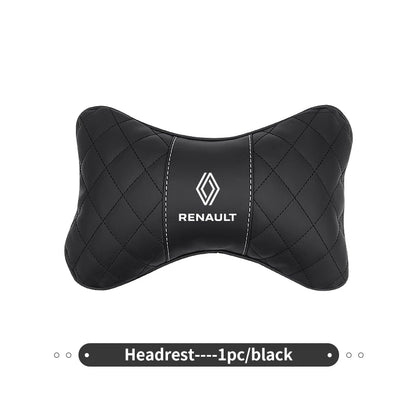 Car Seat Headrest Back Cushion Leather Neck Driving Support For Renaul Clio Captur Sparco Megane Sandero Grand Sill Guard