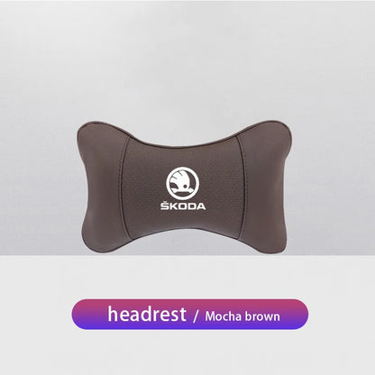 Car Seat Neck Headrest Pillow Rest Head Support Cushion For Skoda Octavia A5 Mk3 Fabia Kamiq Kodiaq Karoq Yeti Rapid Vrs Superb