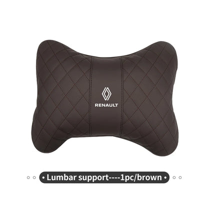 Car Seat Headrest Back Cushion Leather Neck Driving Support For Renaul Clio Captur Sparco Megane Sandero Grand Sill Guard