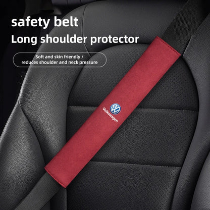 Car Seat Belt Protect Cover Shoulder Pad Seat Headrest Neck Pillow For Volkswagen VW Scirocco Golf Amarok T5 Phaeton Teramont ID