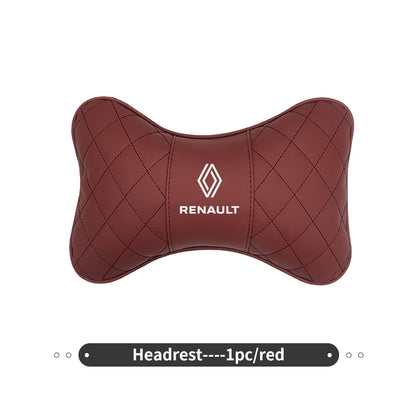 Car Seat Headrest Back Cushion Leather Neck Driving Support For Renaul Clio Captur Sparco Megane Sandero Grand Sill Guard